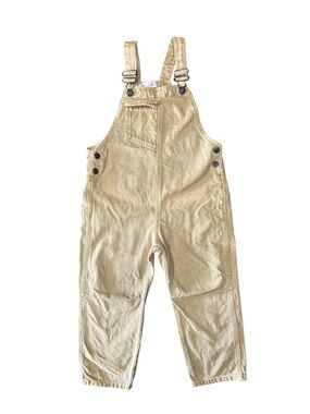 Zara Kids Cream Denim Overalls Comfortable Everyday size 4/5 EUC 100% cotton